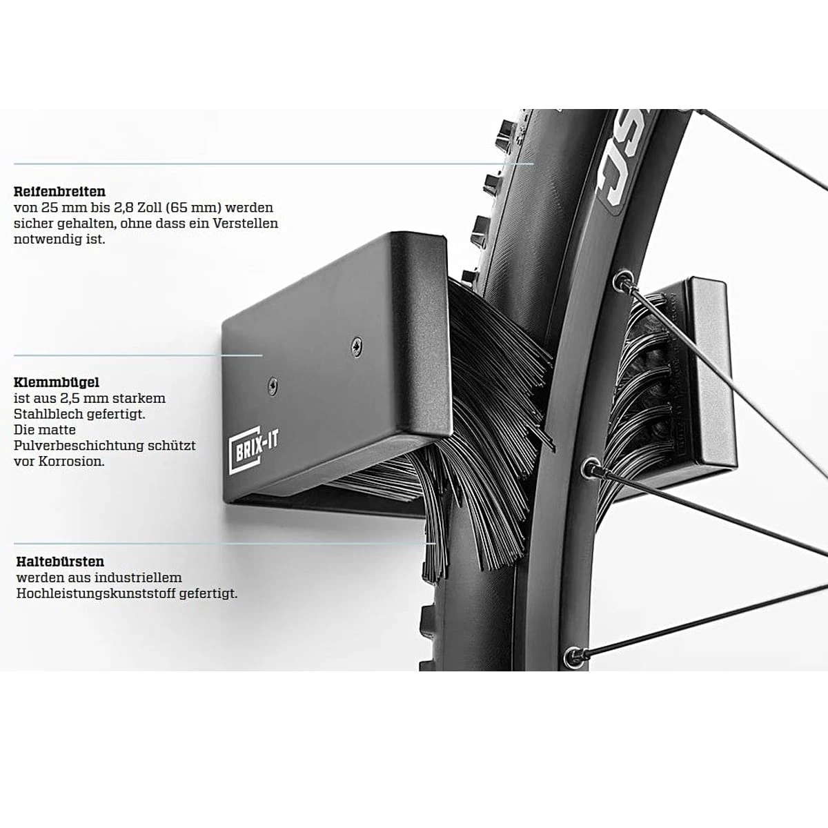 Fiets Wandhouder - Zwart 5 Fiets Wandhouder - Zwart - Afbeelding 3